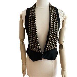 DREW | ‘Carrie’ Black Studded Vest Sleeveless Suit Jacket Sz M NWT